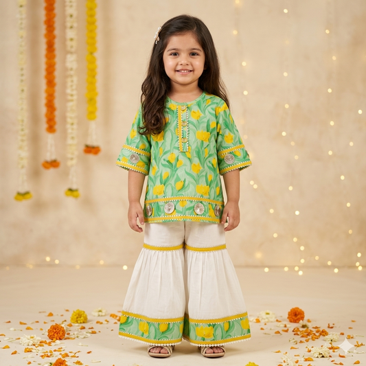 Pure Chanderi Silk Gota Patti Kurta set