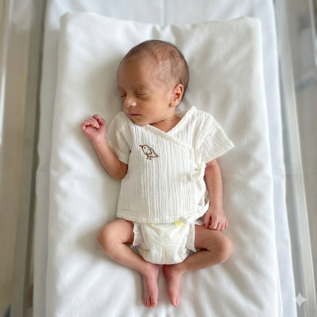 Angrakha Jhablas for premature babies (Crinkled Muslin)