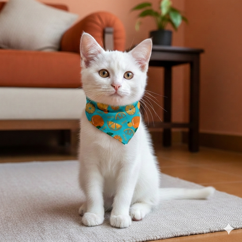 Organic Cotton Dancing Oranges Scarf for Pets