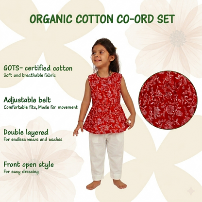 Organic Cotton 'Happiness' Coord Red Floral