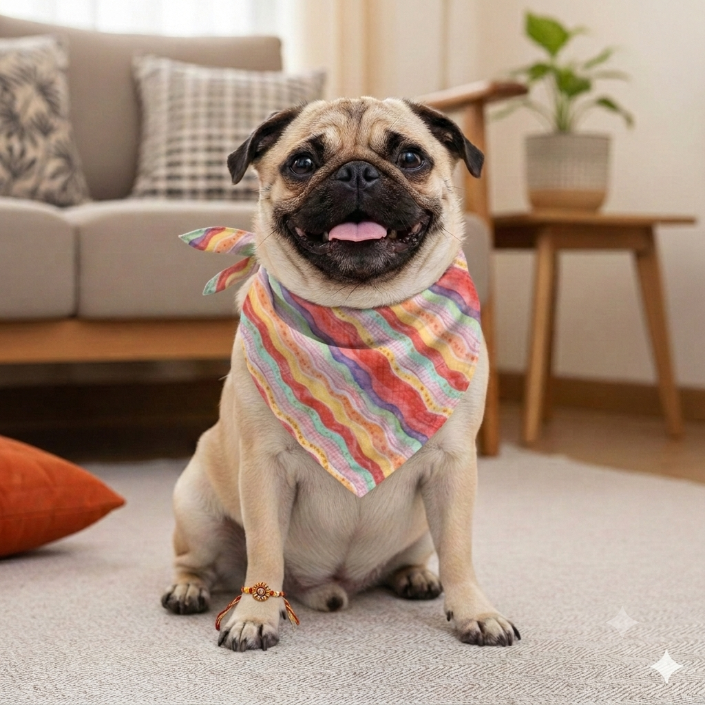 Kota Doriya Leheriya Print Scarf for Pets