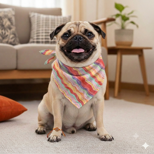 Kota Doriya Leheriya Print Scarf for Pets