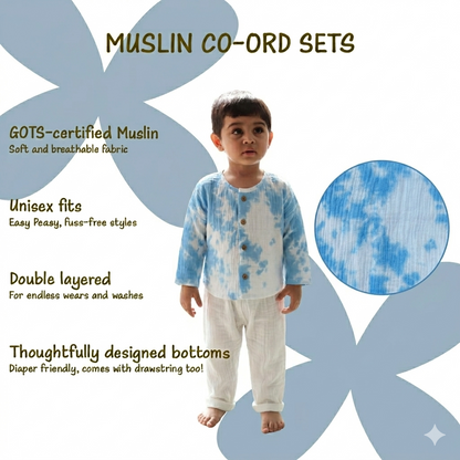 Tie-Dye Crinkled Muslin Unisex Co-ord Set