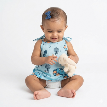 Organic Cotton Set of 3 Printed Unisex Tie-up Jhablas- Animal Fam