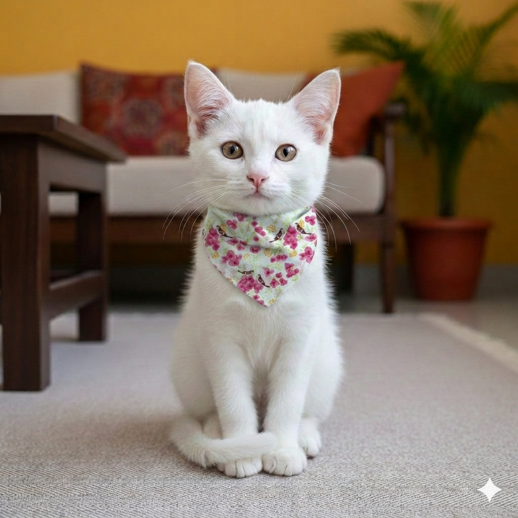 Organic Cotton Sparrow Print Scarf for Pets