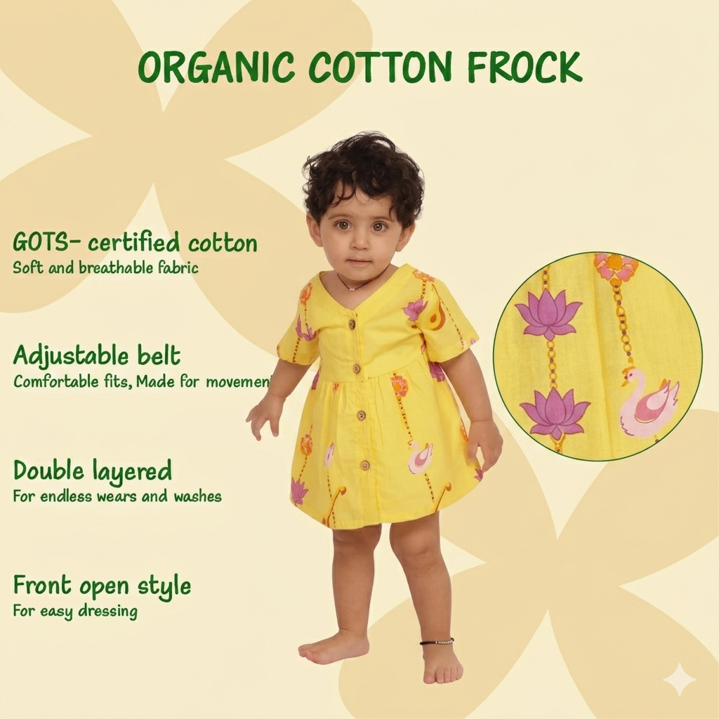 Organic Cotton Frock| Infants and Toddlers| Veena and Lotus