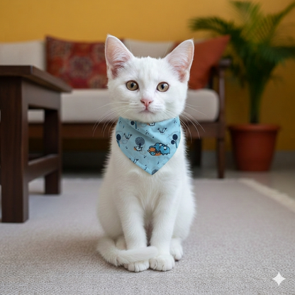 Organic Cotton Elephant Print Scarf for Pets