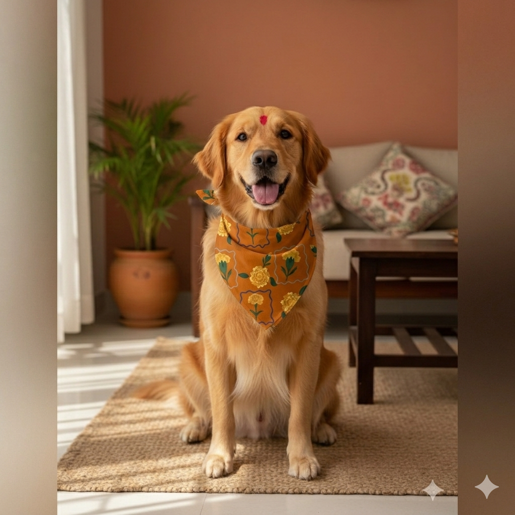 Organic Cotton Marigold Orange Scarf for Pets