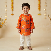 Organic Cotton Unisex 'My Friend Ganesha' Kurta Set