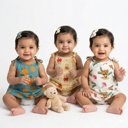 Organic Cotton Set of 3 Printed Unisex Tie-up Jhablas