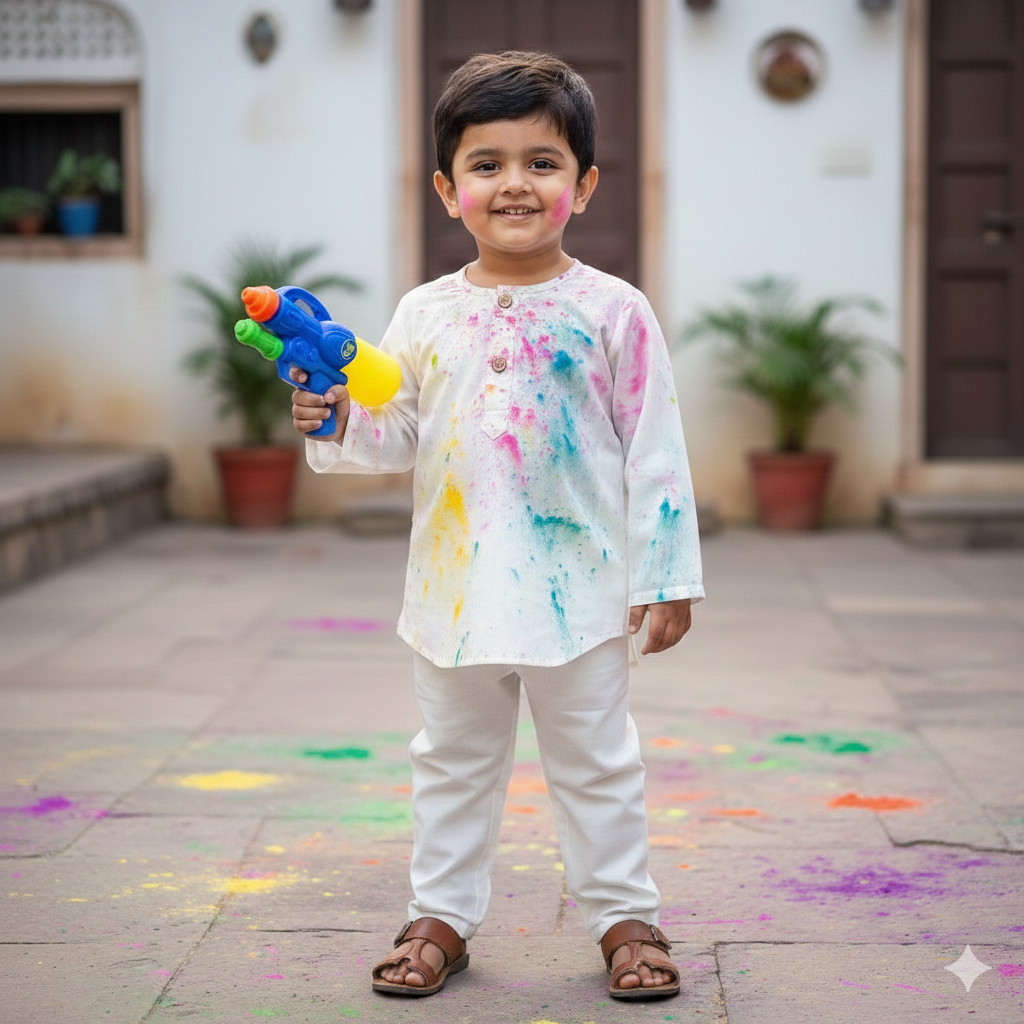 Organic Cotton Unisex Plain White Kurta Set