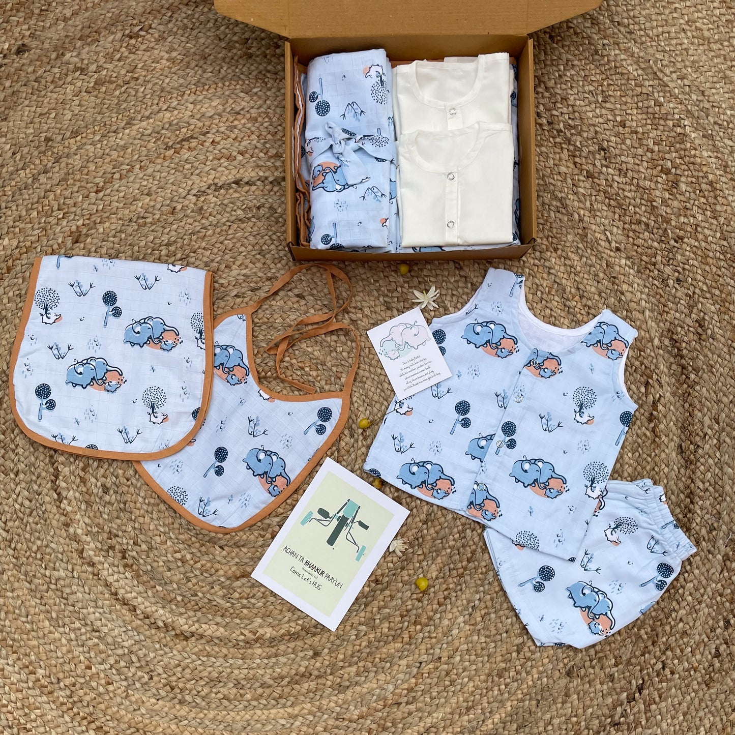 Elephant Clan Muslin Mini Gift Bundle(6 articles)