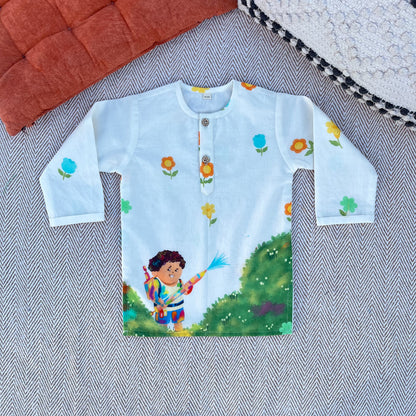 Organic Cotton Unisex 'Pichkari Party' Kurta Set