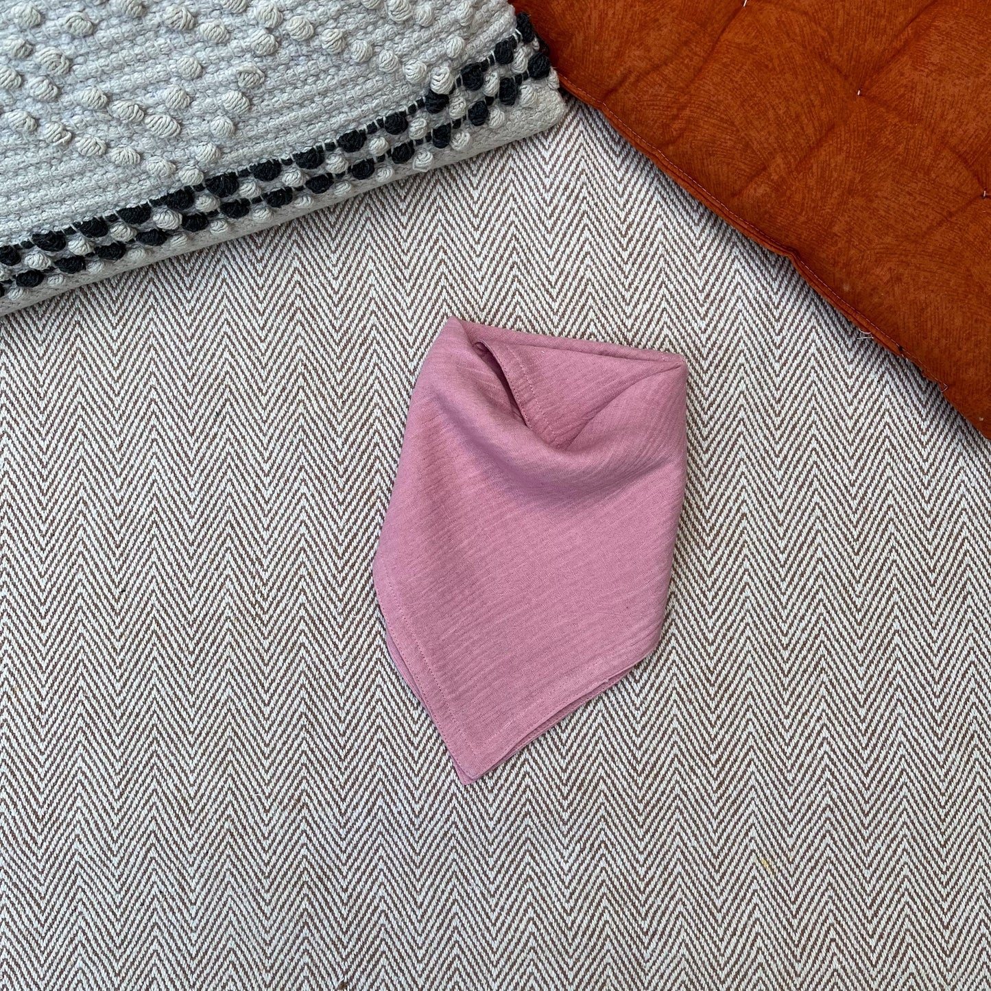 Bandana Infant Bib and Burp Cloth Set - Pink
