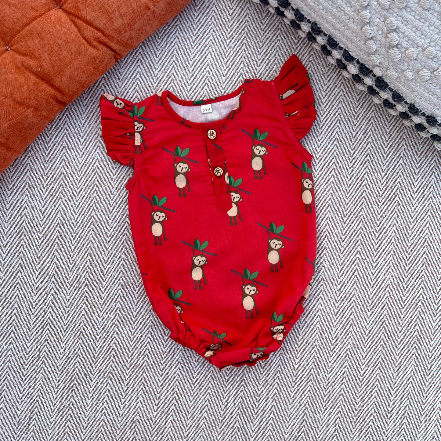 Organic Cotton Monkey Print Onesie