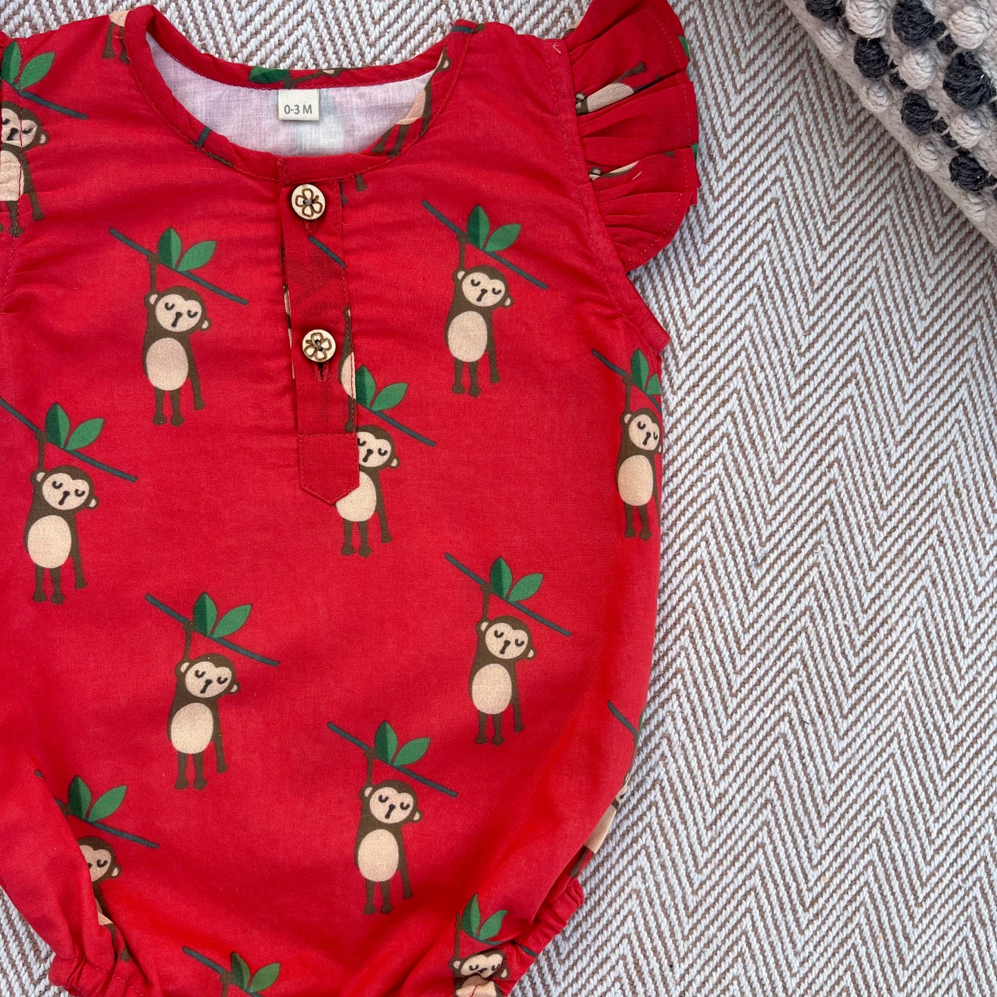 Organic Cotton Monkey Print Onesie