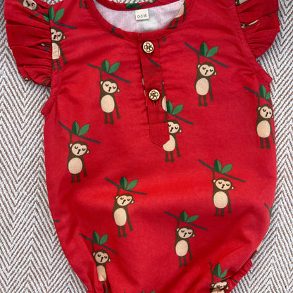 Organic Cotton Monkey Print Onesie