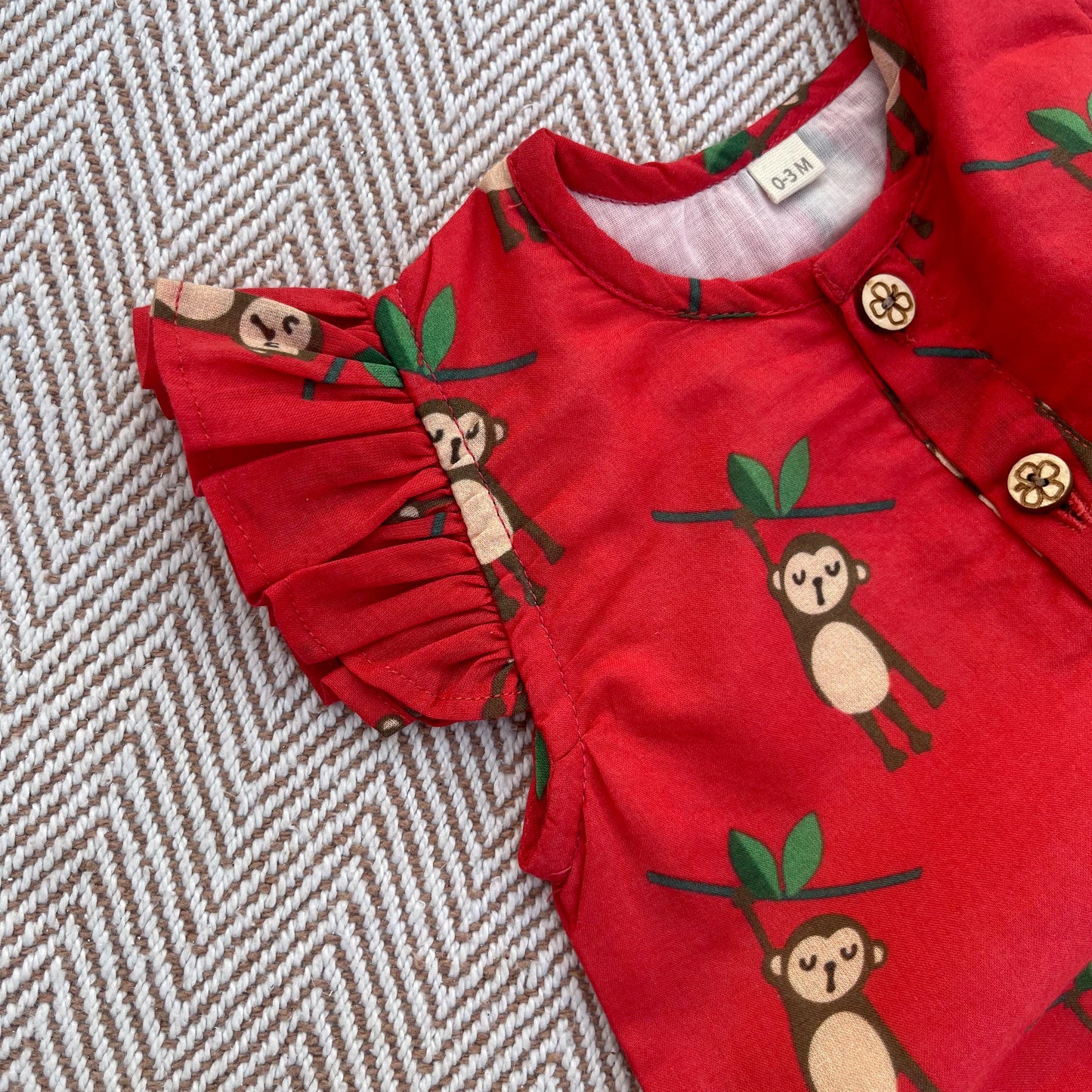 Organic Cotton Monkey Print Onesie