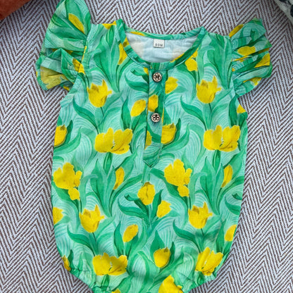 Organic Cotton Tulip Print Onesie