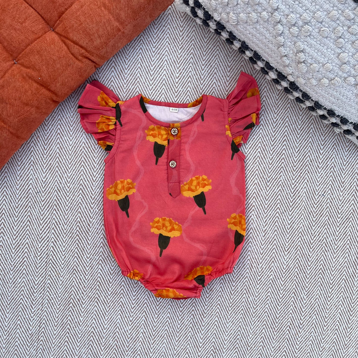 Organic Cotton Marigold Pink Onesie