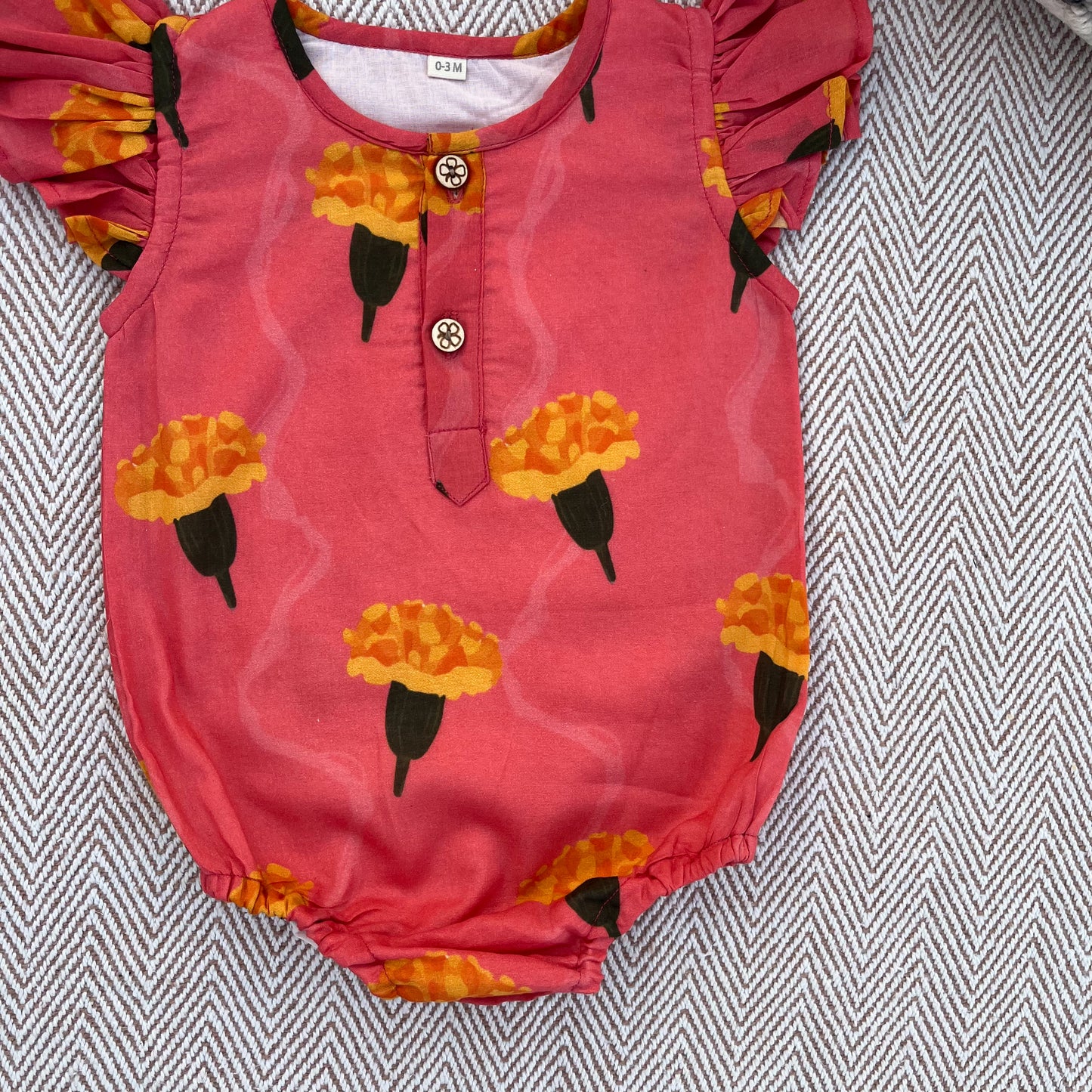 Organic Cotton Marigold Pink Onesie