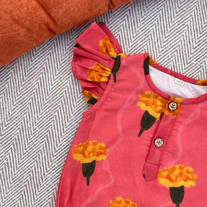 Organic Cotton Marigold Pink Onesie