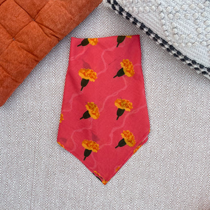 Organic Cotton Marigold Pink Scarf for Pets