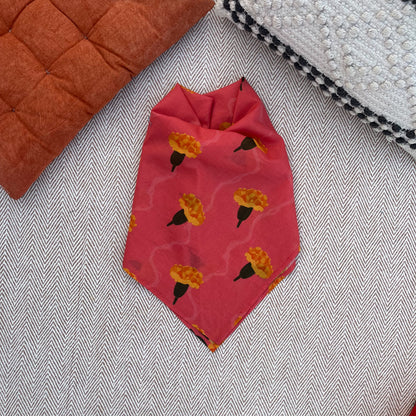 Organic Cotton Marigold Pink Scarf for Pets