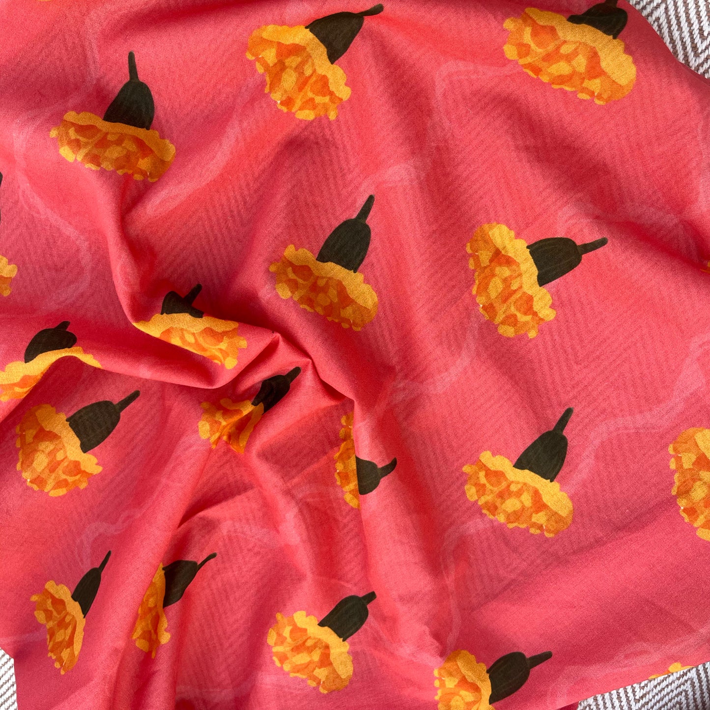 Organic Cotton Swaddle Wrap- Tulip and Pink Marigold