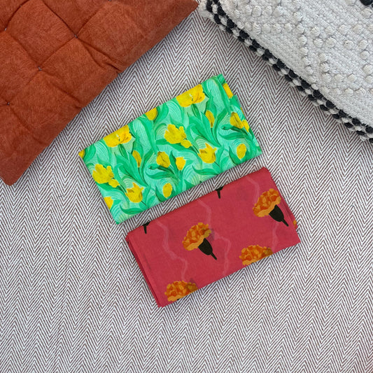 Organic Cotton Swaddle Wrap- Tulip and Pink Marigold