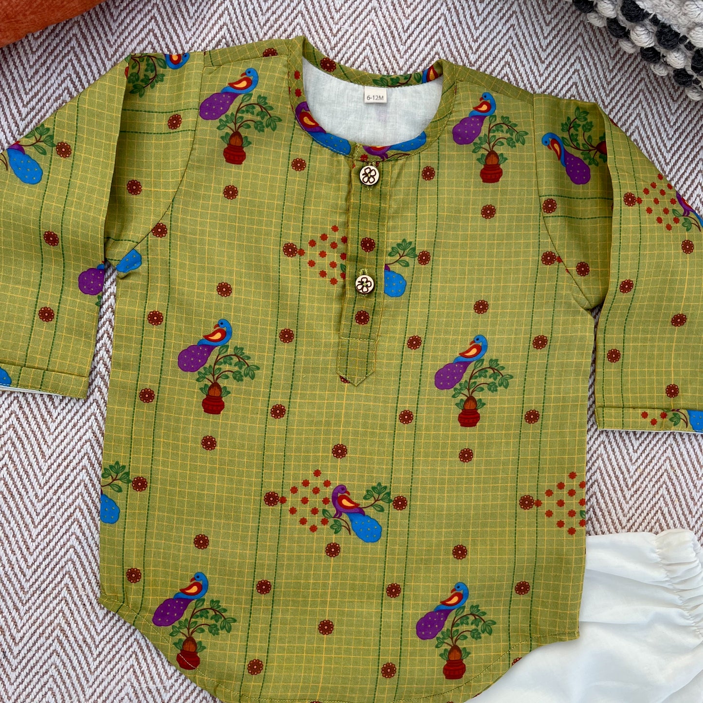 Organic Cotton Unisex 'Gudi Padwa/ Ugadi' Kurta Set- Green