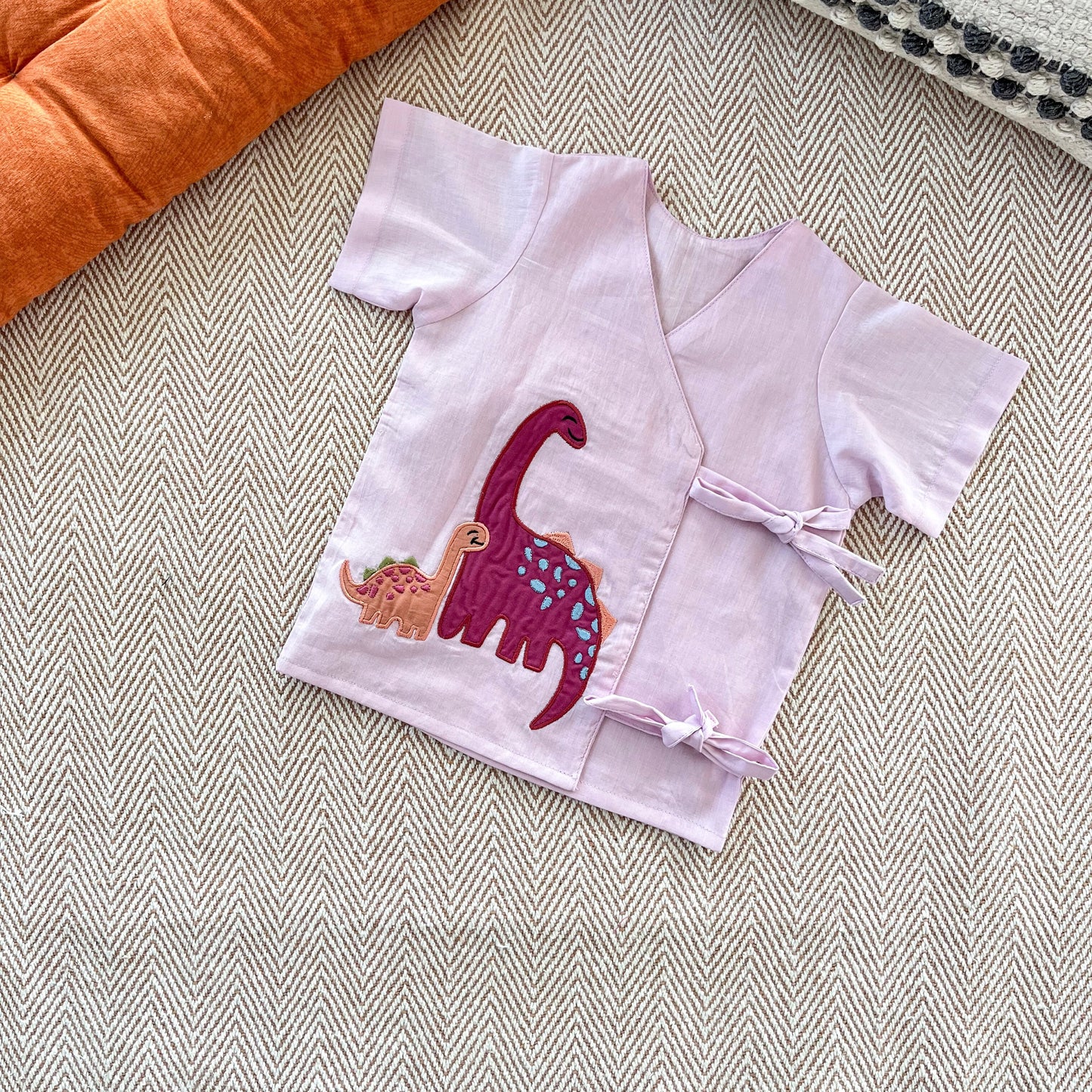 Set of two voile jhablas- Beetroot and Dino