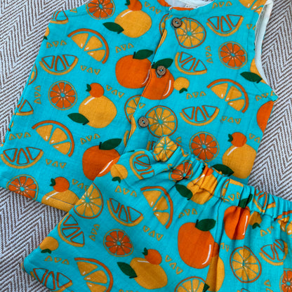 Dancing Oranges Muslin Set