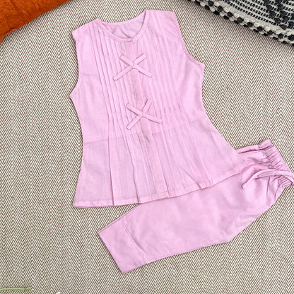 Organic Cotton Pleated Coord Lavender