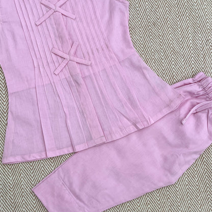 Organic Cotton Pleated Coord Lavender