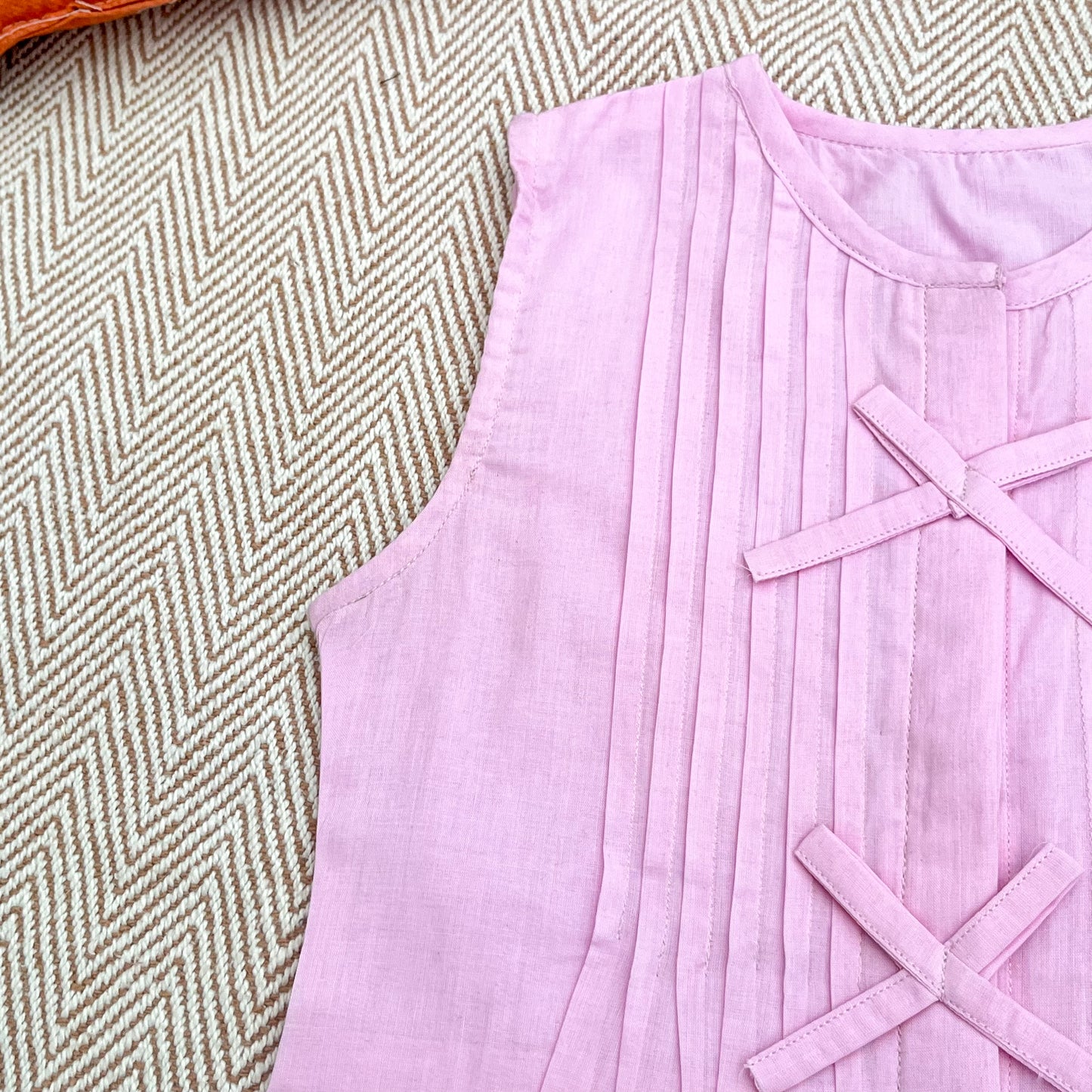 Organic Cotton Pleated Coord Lavender