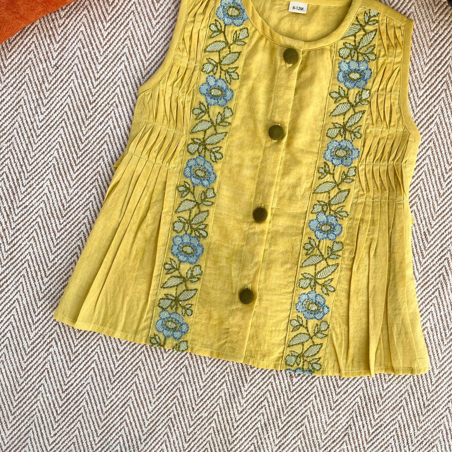 Organic Cotton Little Miss Sunshine Embroidered Frock