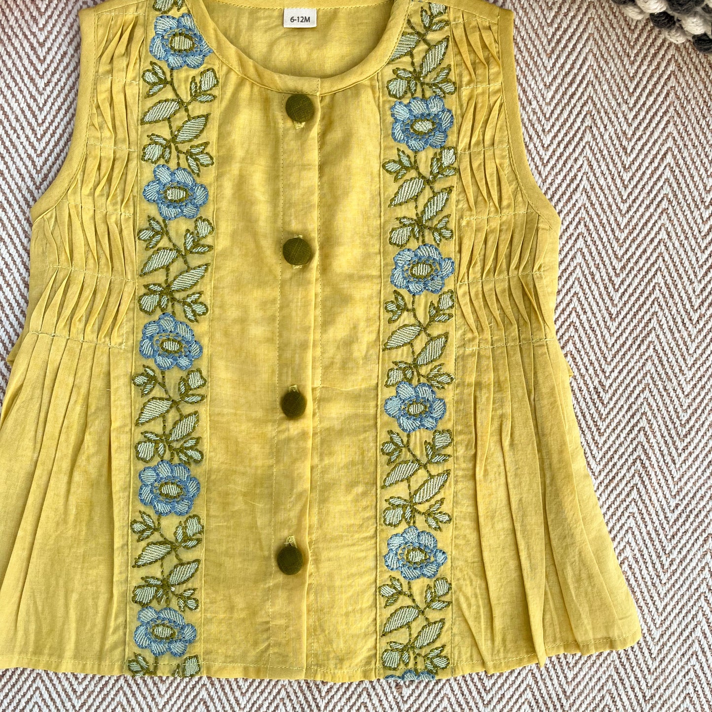 Organic Cotton Little Miss Sunshine Embroidered Frock