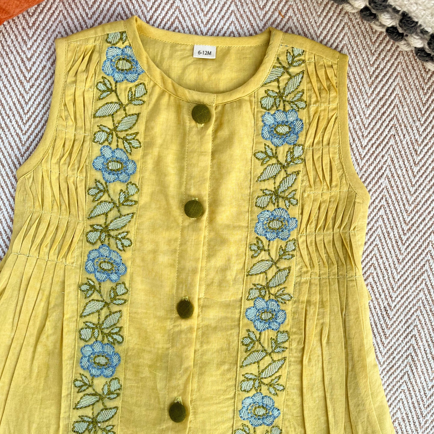 Organic Cotton Little Miss Sunshine Embroidered Frock