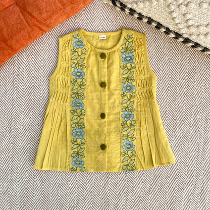 Organic Cotton Little Miss Sunshine Embroidered Frock