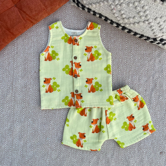 Dogs Print Muslin Set