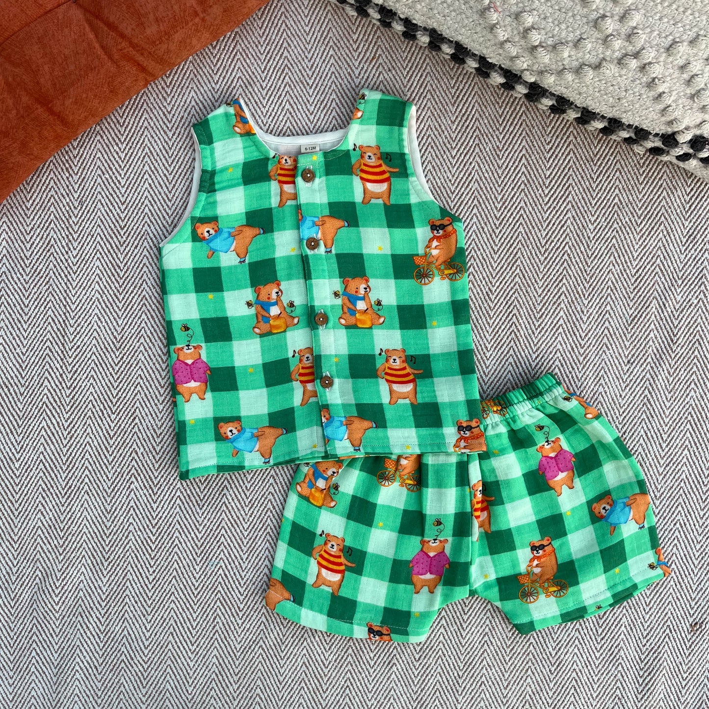 Bear Print Muslin Set