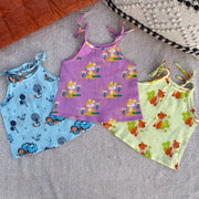 Organic Cotton Set of 3 Printed Unisex Tie-up Jhablas- Animal Fam