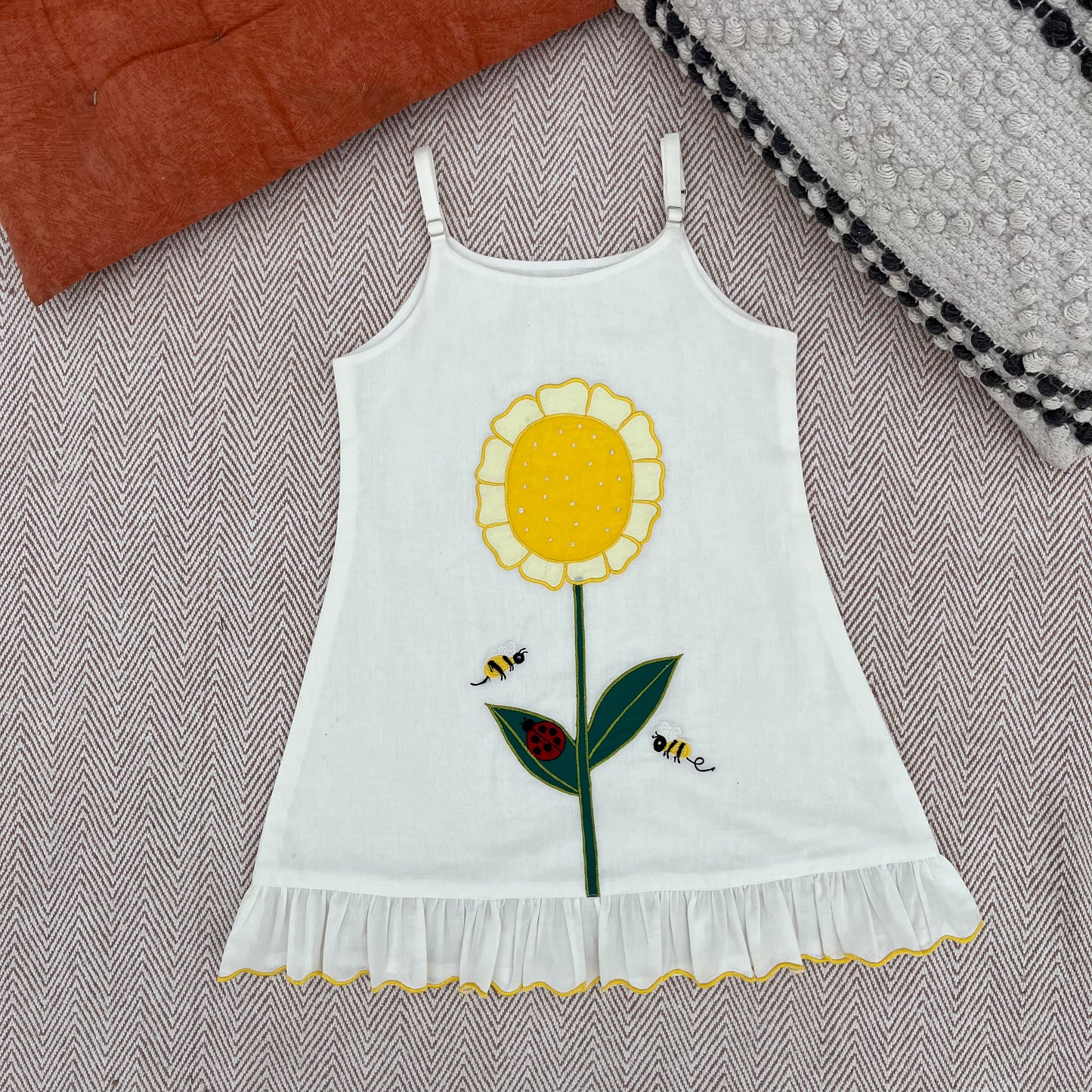 Organic Cotton 'I am a Sunflower' Embroidered Frock