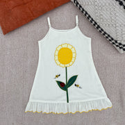 Organic Cotton 'I am a Sunflower' Embroidered Frock