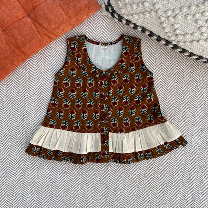 Organic Cotton Brown Floral Co-ord Set