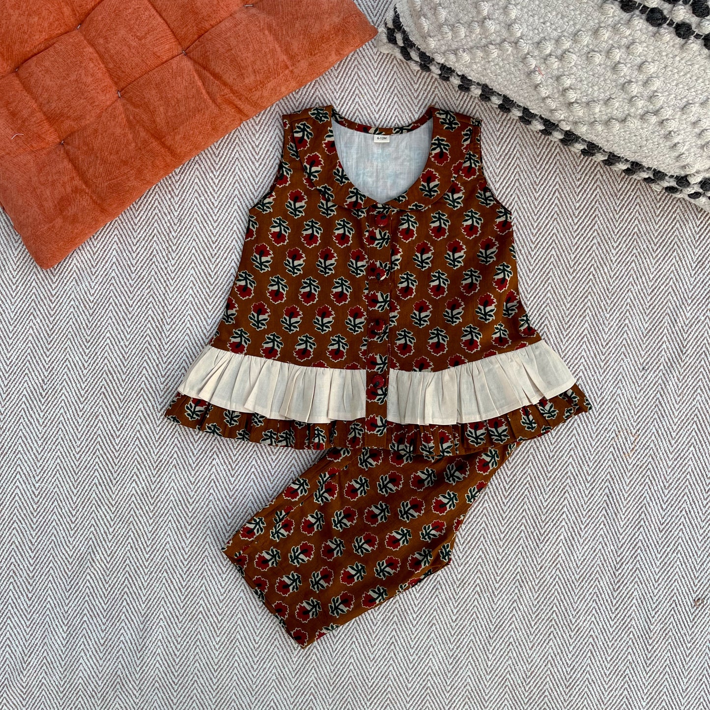 Organic Cotton Brown Floral Co-ord Set