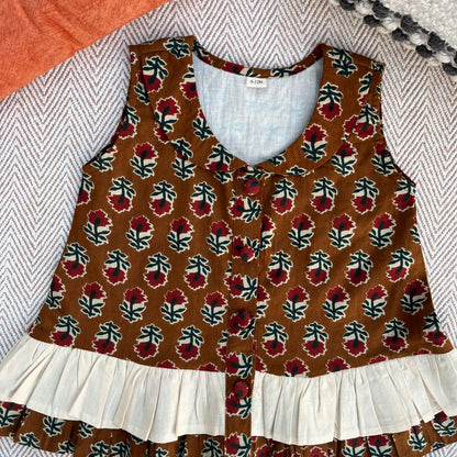 Organic Cotton Brown Floral Co-ord Set