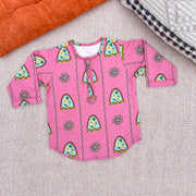 'Nani Ghar ka Champa'- Organic Cotton Unisex Pink Floral Kurta