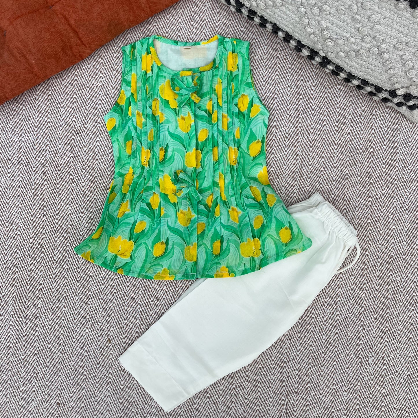 Organic Cotton 'Happiness' Coord Green Floral